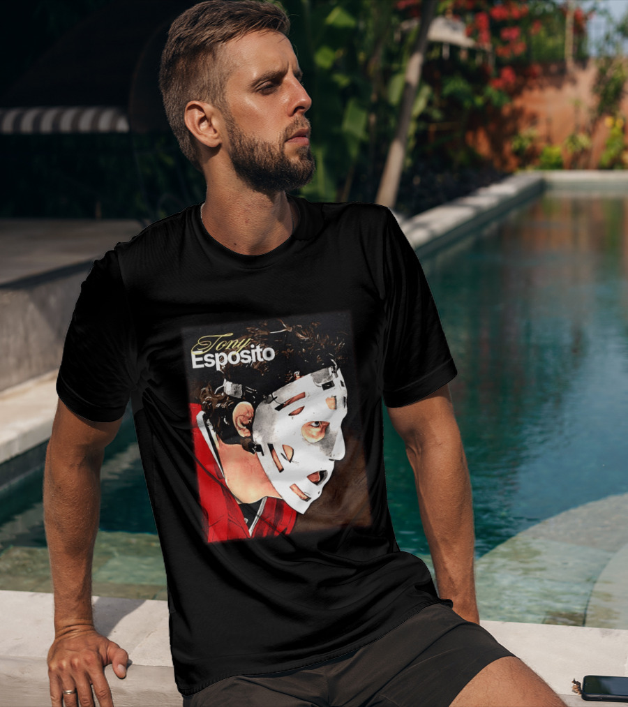 Tony Esposito Chicago Blackhawks NHL Mask Retro Hockey T-Shirt