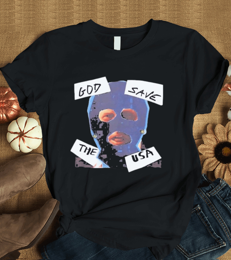 Trump God Save The USA Mask T-Shirt