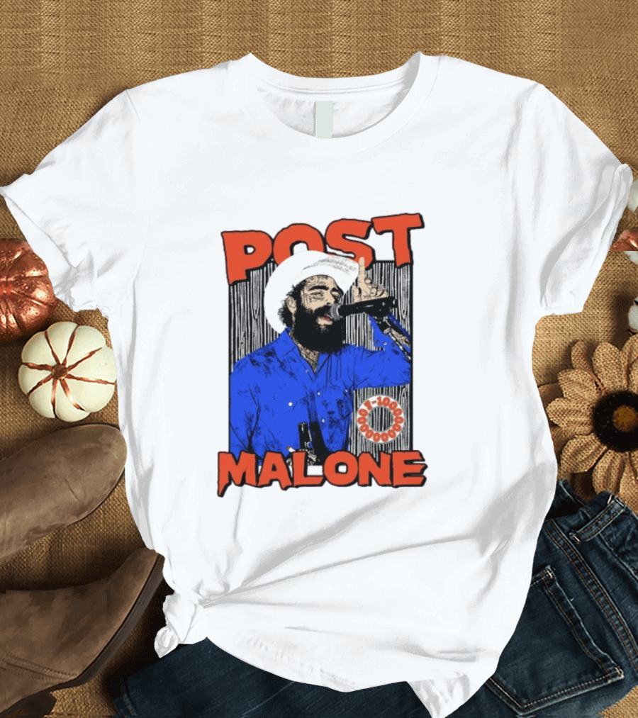 Post Malone Western Cowboy Singer Music Performance T-Shirt