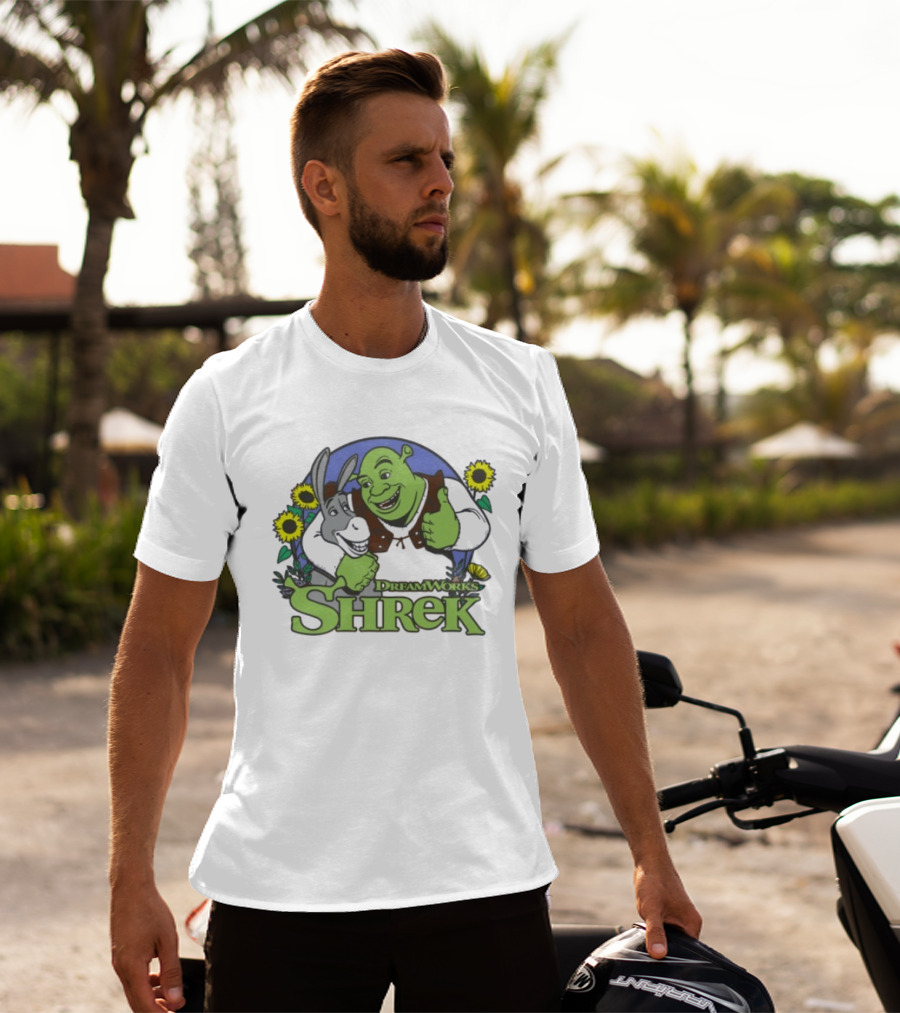 Shrek Donkey Thumbs Up Sunflowers DreamWorks T-Shirt