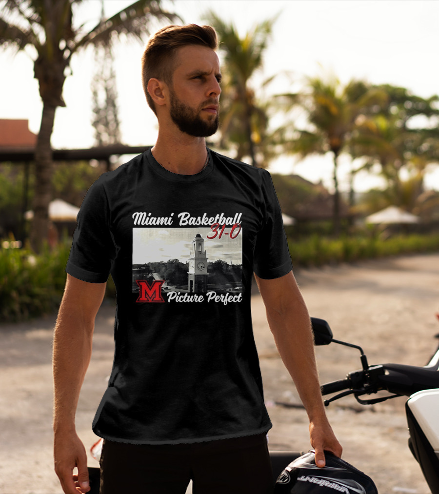 Miami Basketball 31 0 Picture Perfect M Tower T-Shirt