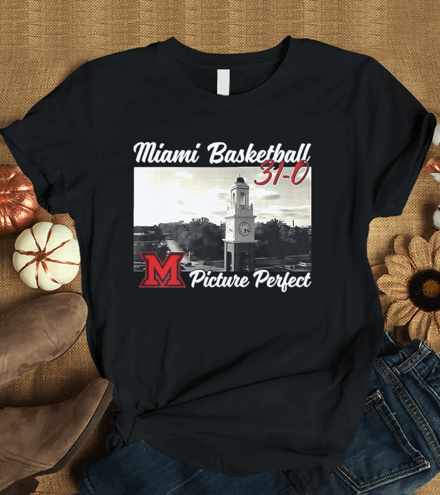 Miami Basketball 31 0 Picture Perfect M Tower T-Shirt