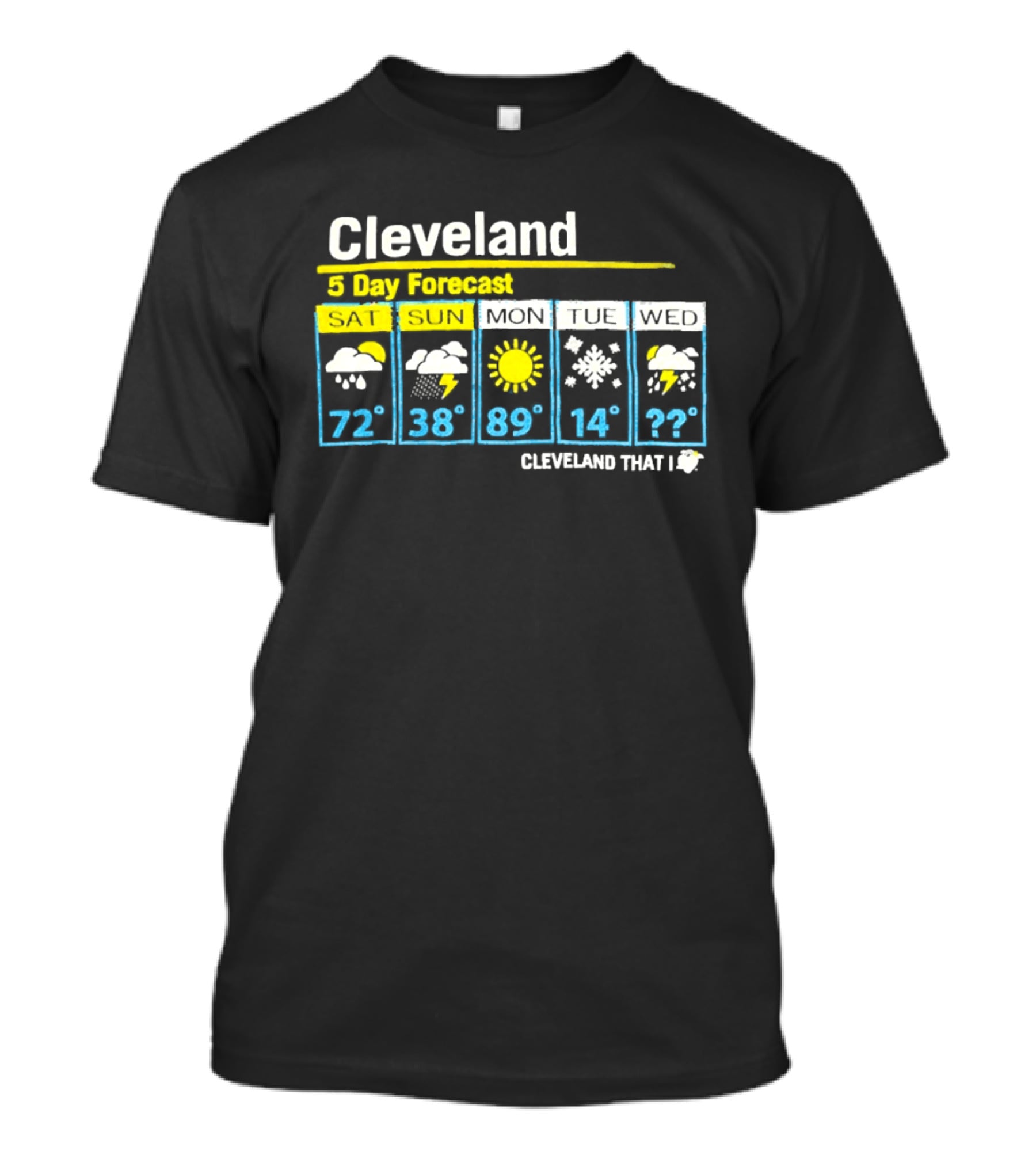 Cleveland 5 Day Forecast Weather Icons Cleveland That I Love T-Shirt