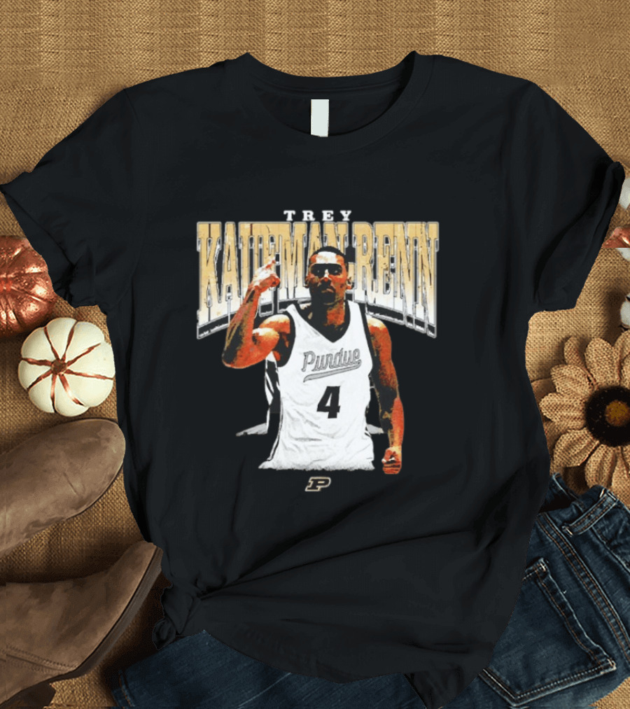 Trey Kaufman Renn Purdue Boilermakers Basketball Number 4 T-Shirt