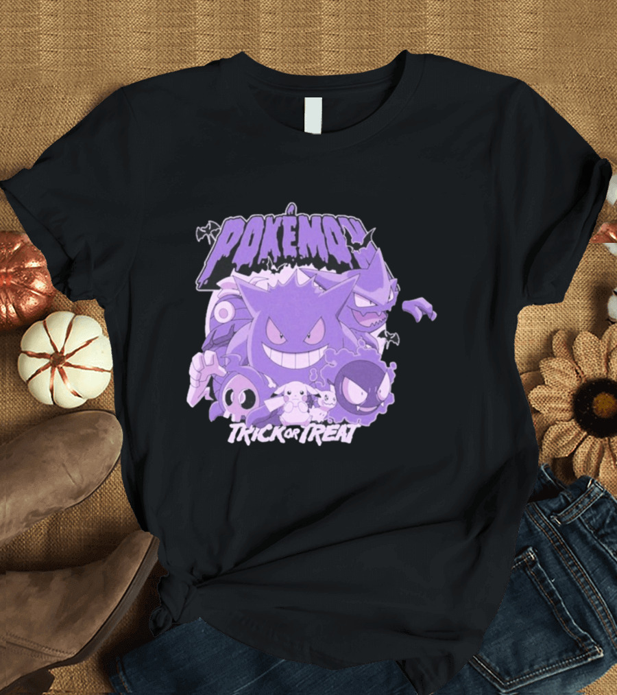 Pokémon Halloween Trick Or Treat Ghost Type Characters T-Shirt