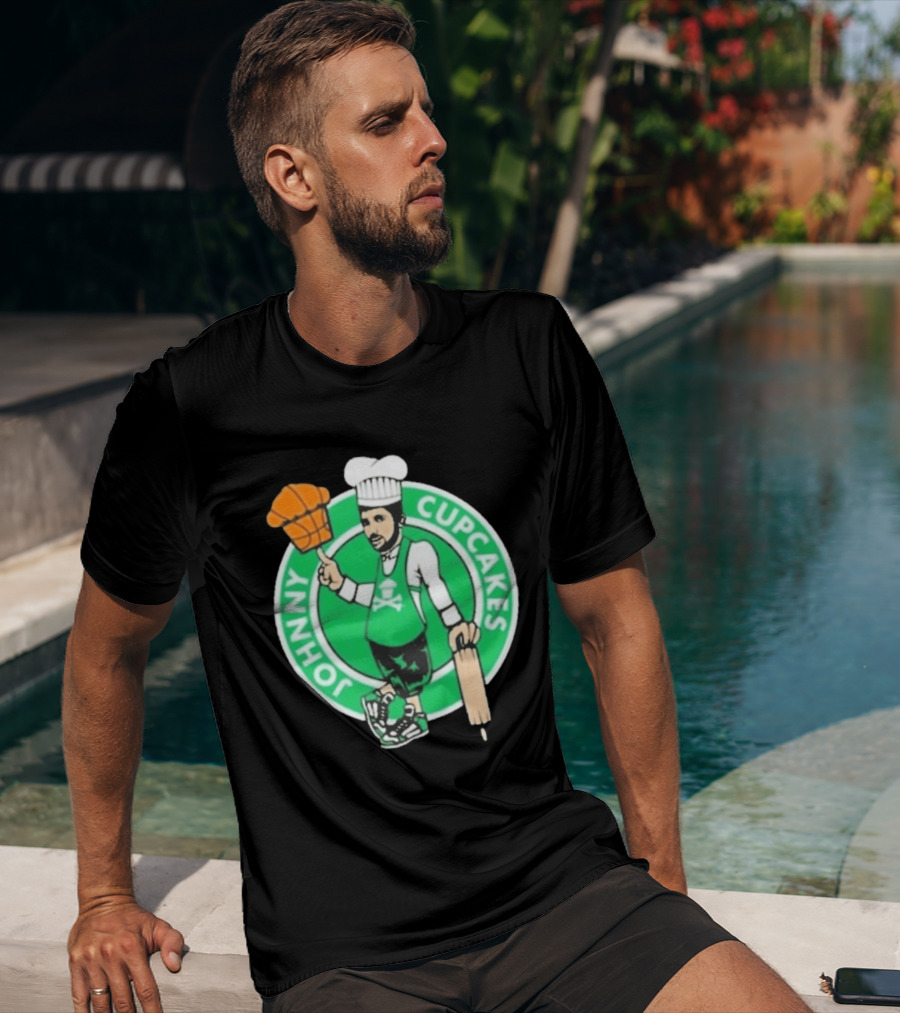 Johnny Cupcakes Chef Basketball Player With Rolling Pin And Basketball Cupcake T-Shirt