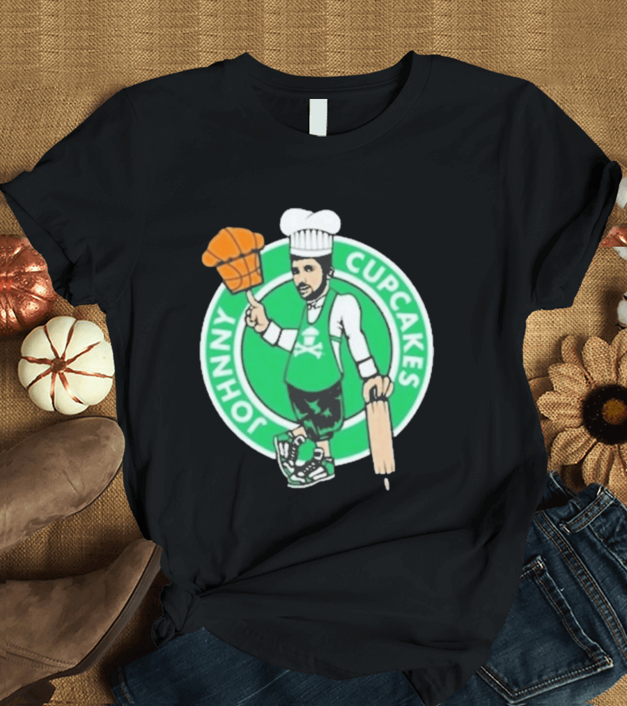 Johnny Cupcakes Chef Basketball Player With Rolling Pin And Basketball Cupcake T-Shirt