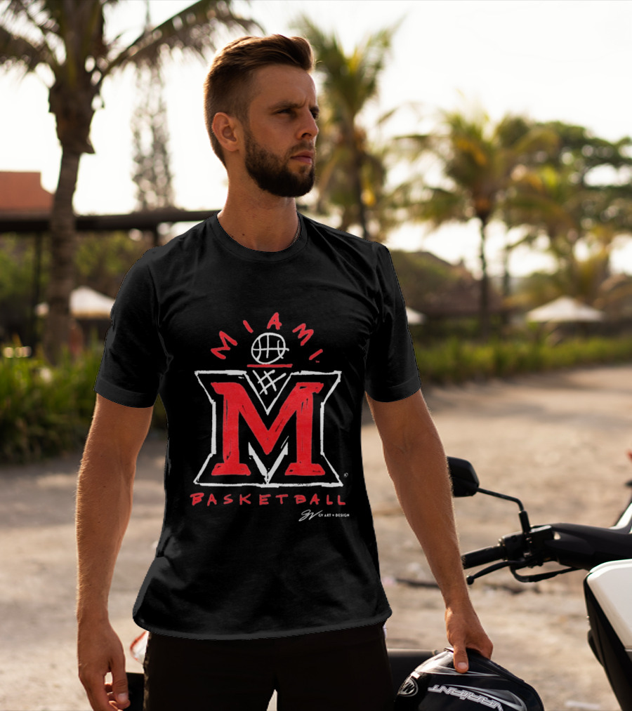 Miami M Basketball Net T-Shirt