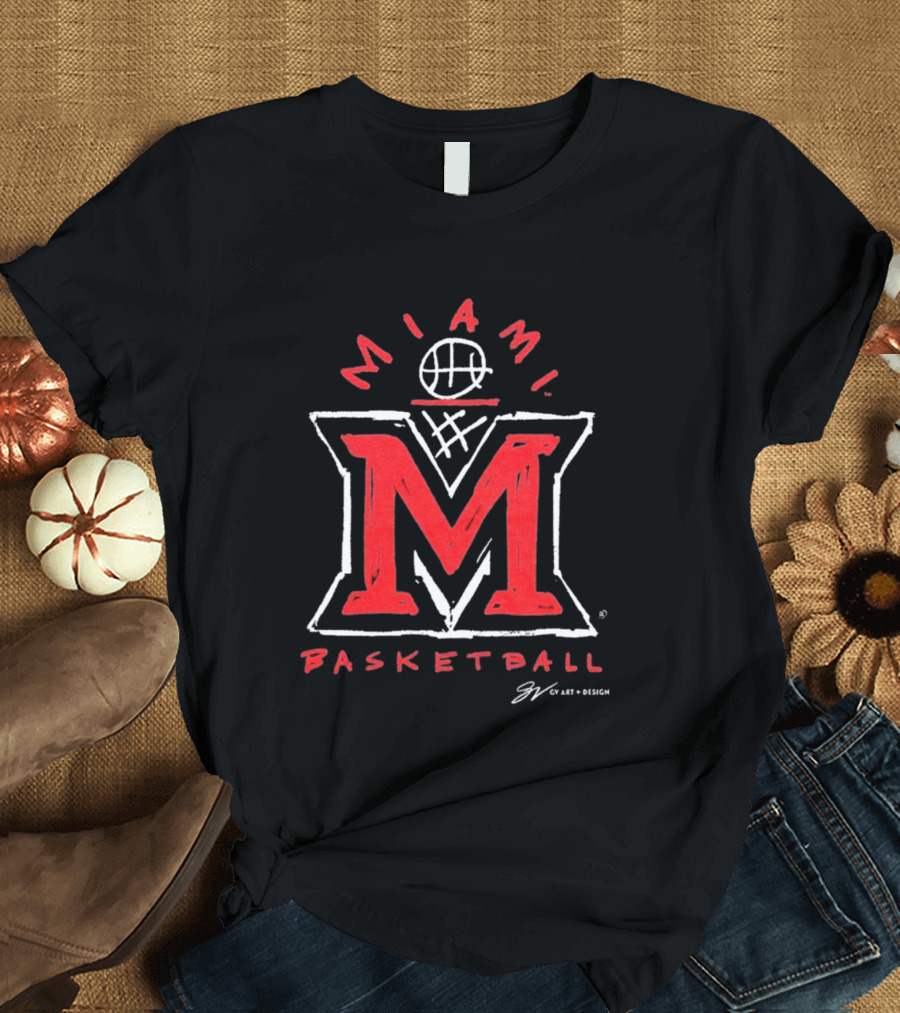 Miami M Basketball Net T-Shirt