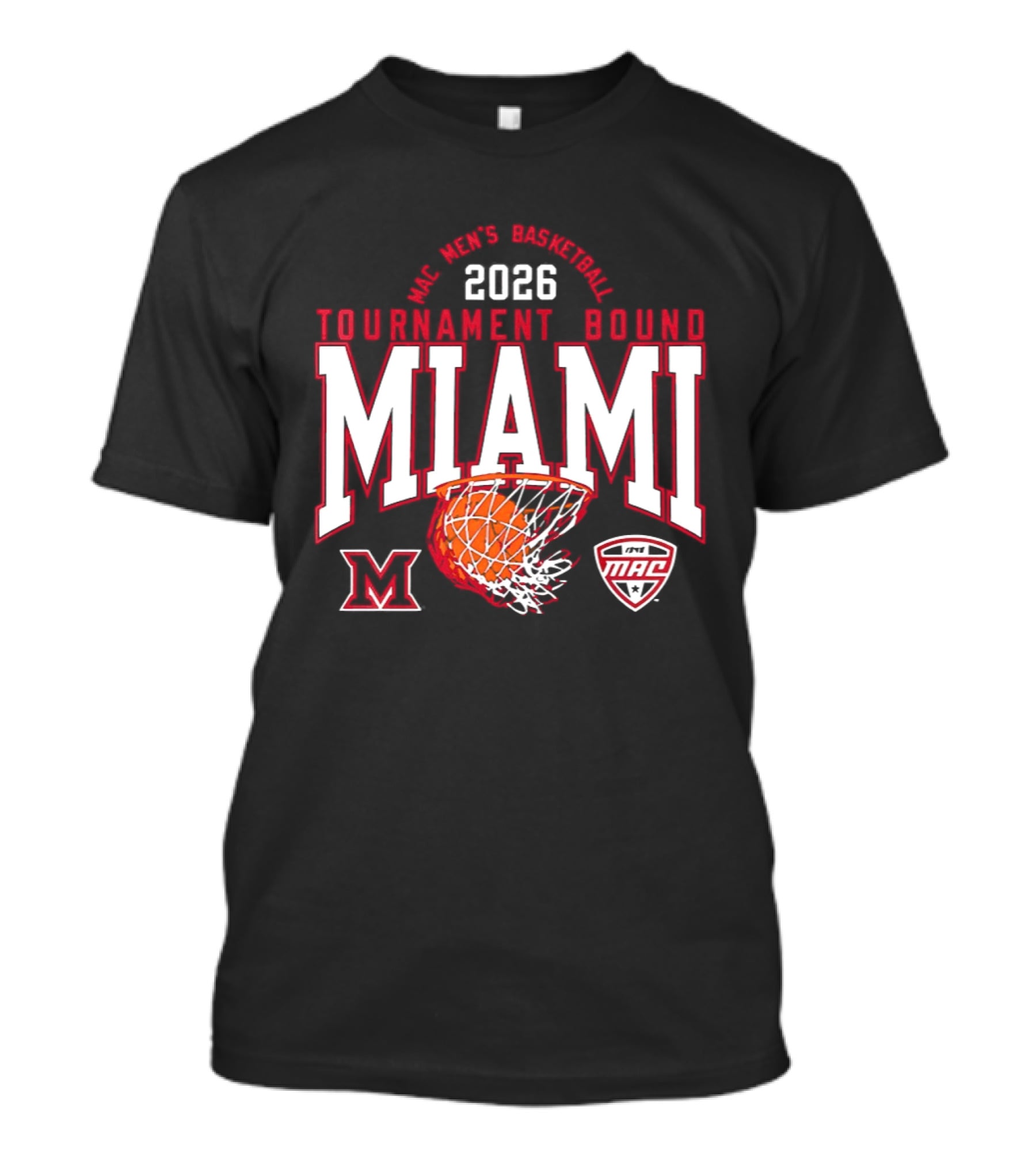 Miami RedHawks Men's Basketball 2026 Tournament Bound MAC Champions T-Shirt