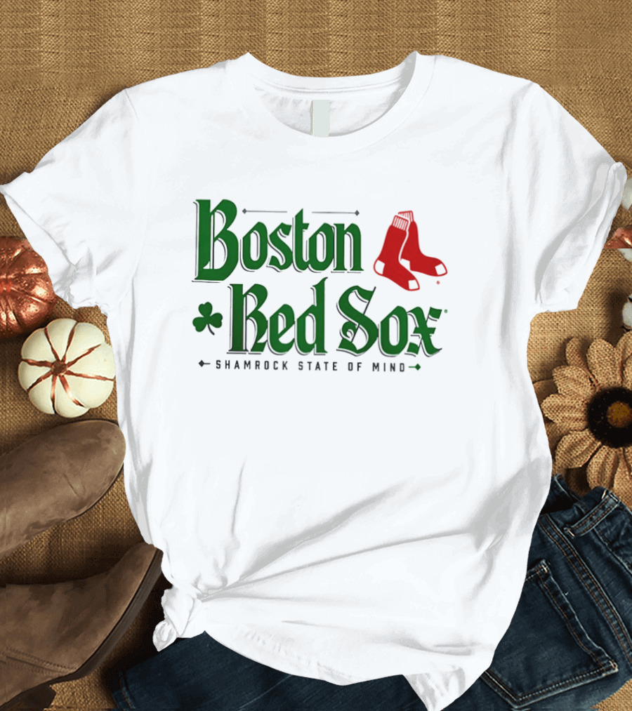 Boston Red Sox Shamrock State Of Mind Saint Patrick's Day Sock T-Shirt