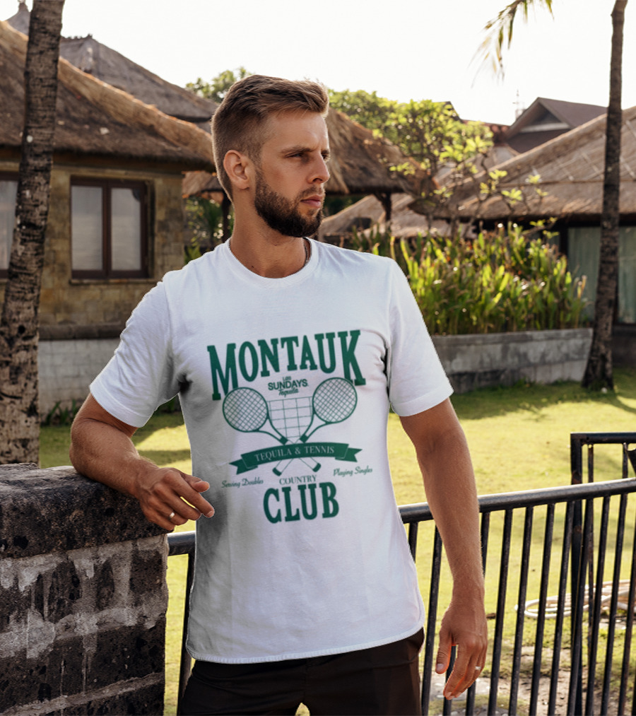 Montauk Country Club Tequila Lovers Serving Doubles Playing Singles T-Shirt