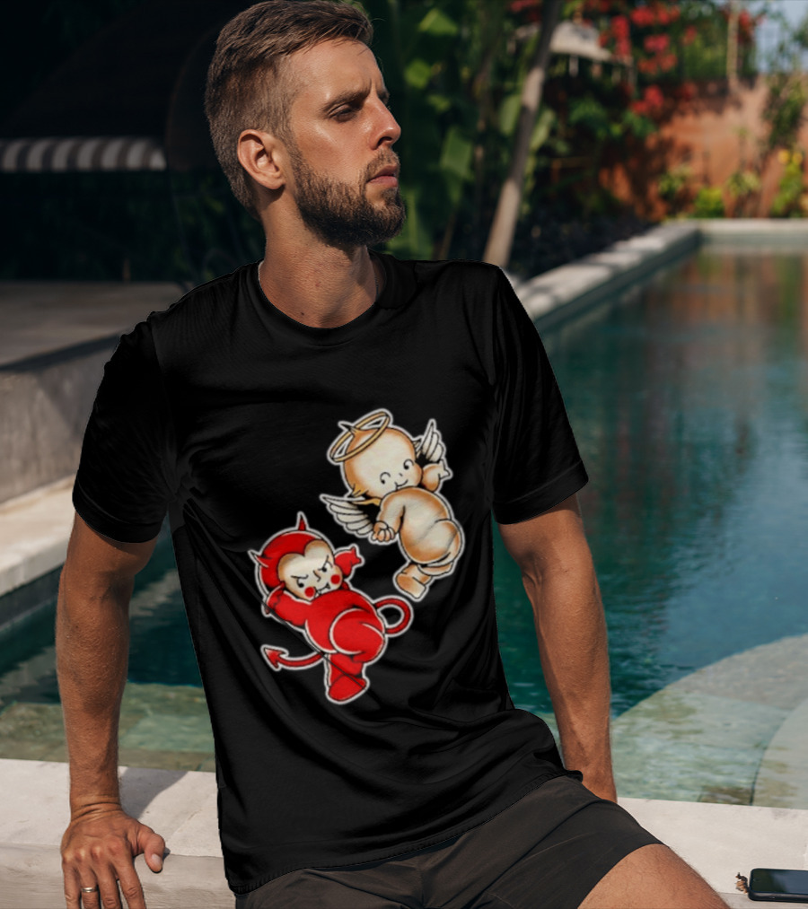 Kewpie Baby Devil Angel Cherubs Vintage Style Cute Cartoon Characters T-Shirt