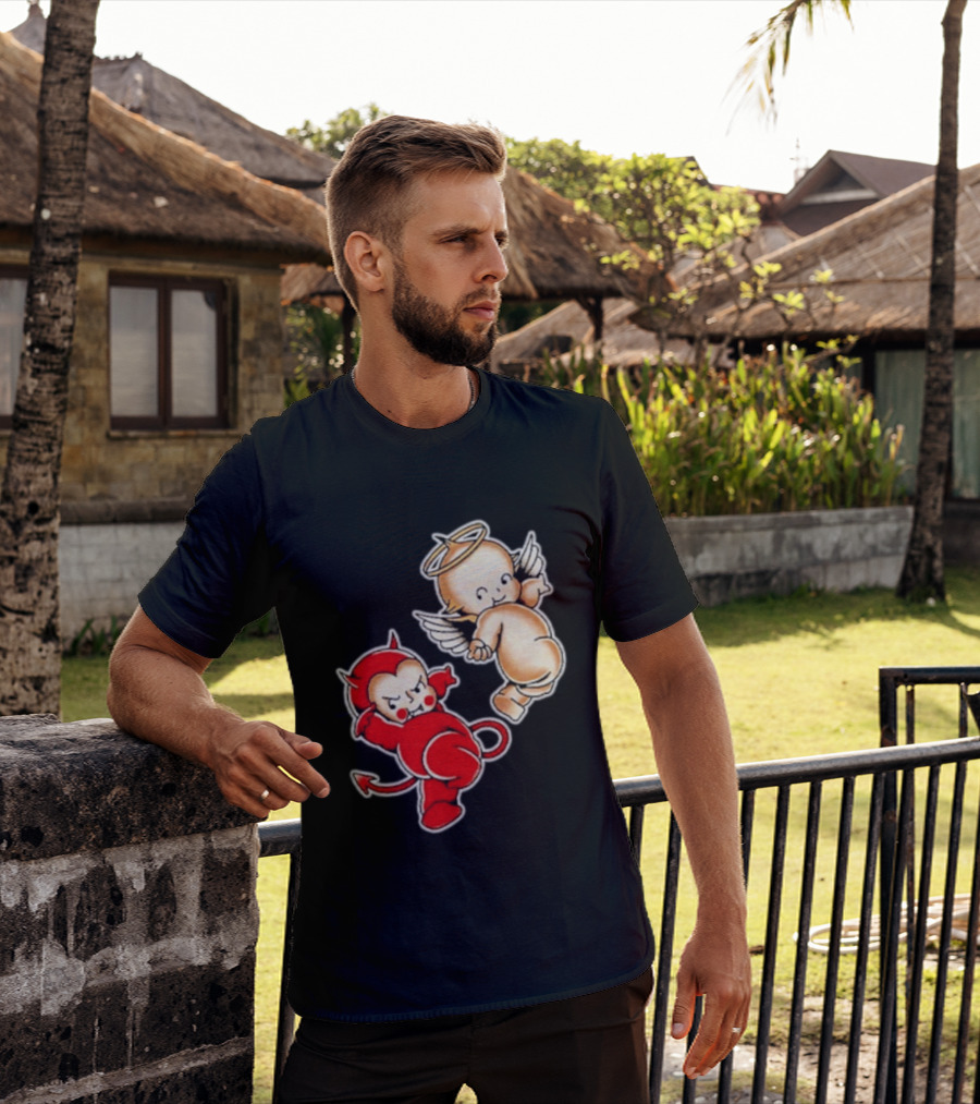 Kewpie Baby Devil Angel Cherubs Vintage Style Cute Cartoon Characters T-Shirt