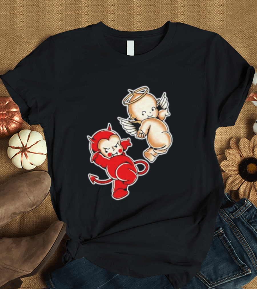 Kewpie Baby Devil Angel Cherubs Vintage Style Cute Cartoon Characters T-Shirt