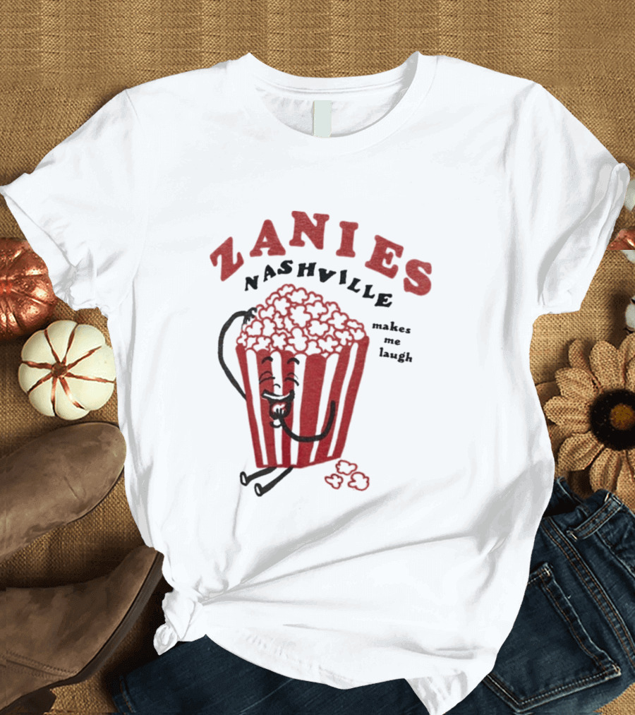 Zanies Nashville Makes Me Laugh Popcorn Cartoon T-Shirt