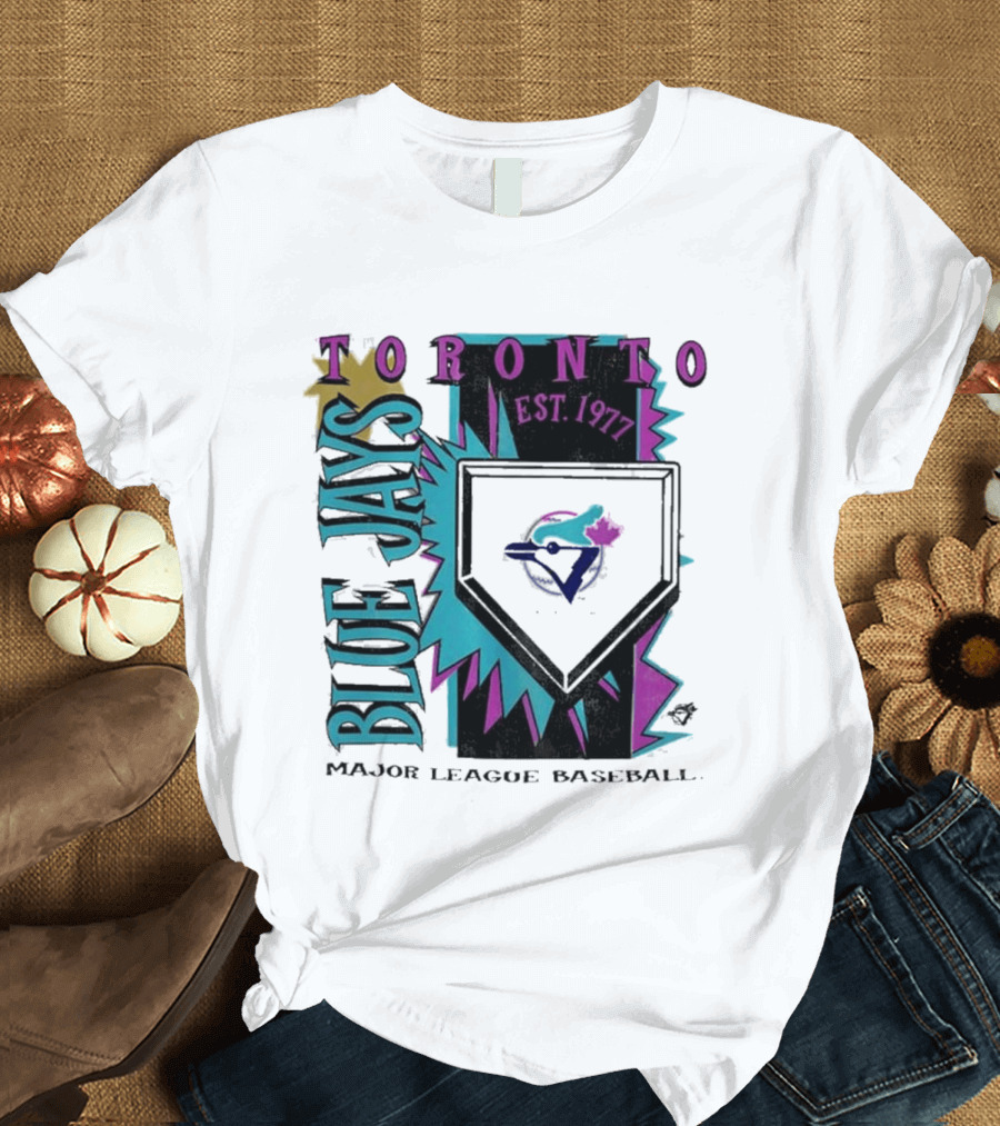 Toronto Blue Jays Major League Baseball Cooperstown Neon Field Est 1977 T-Shirt