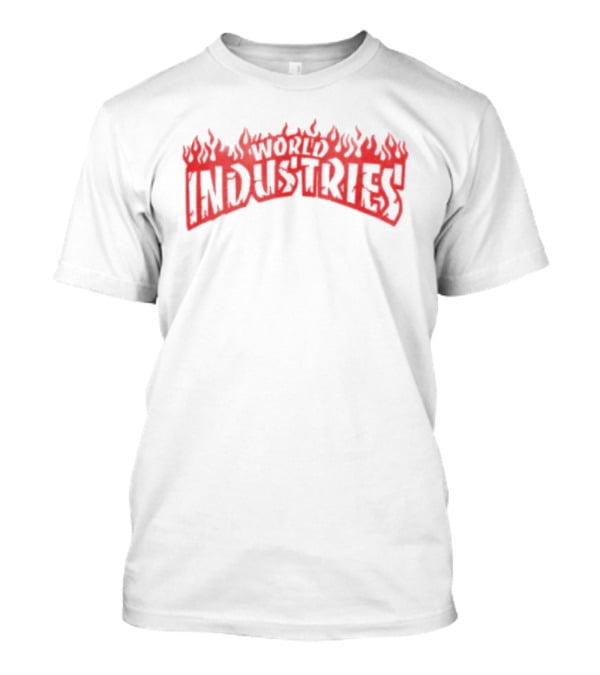 World Industries Flame Text Red T-Shirt