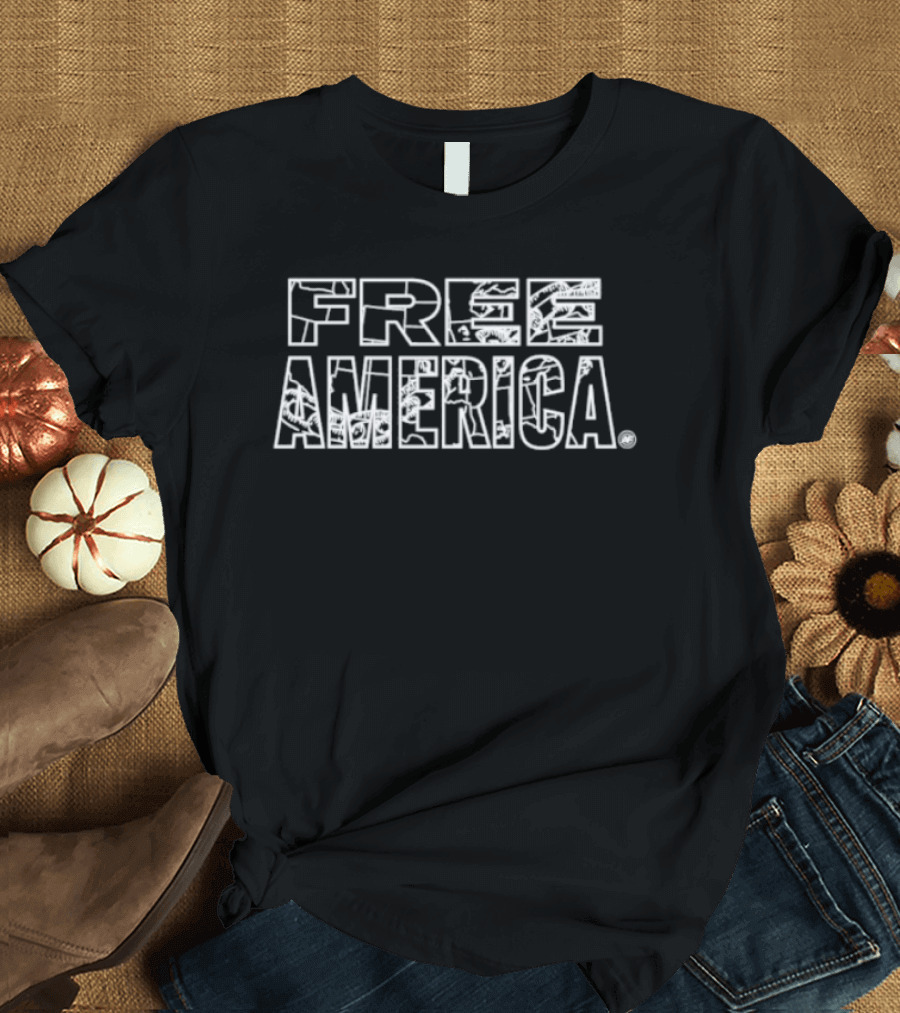 FREE AMERICA Bold Patriotic T-Shirt