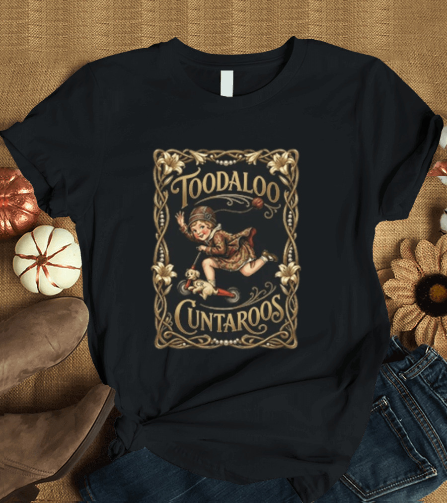 Toodaloo Cuntaroos Vintage Roller Girl With Dog T-Shirt