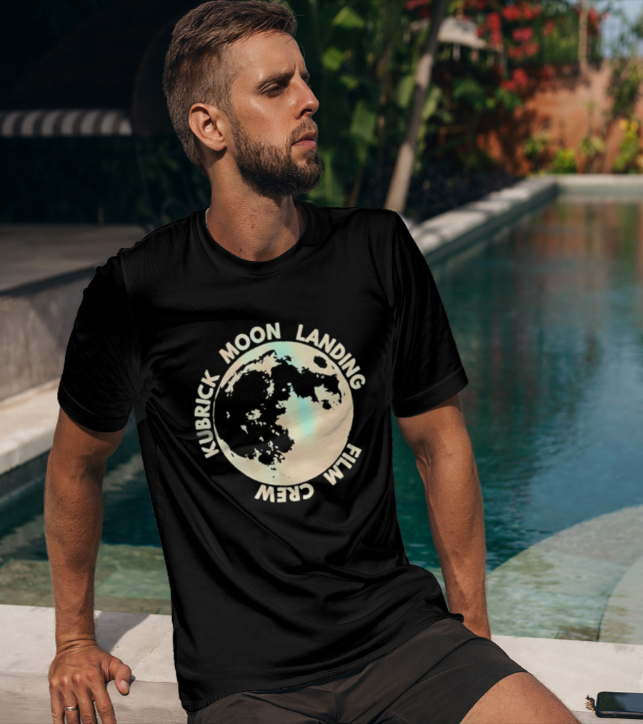 Kubrick Moon Landing Film Crew Circle Lunar T-Shirt