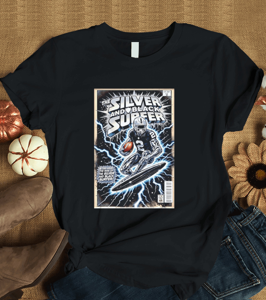 Las Vegas Raiders The Silver And Black Surfer Year Two Comic Edition T-Shirt