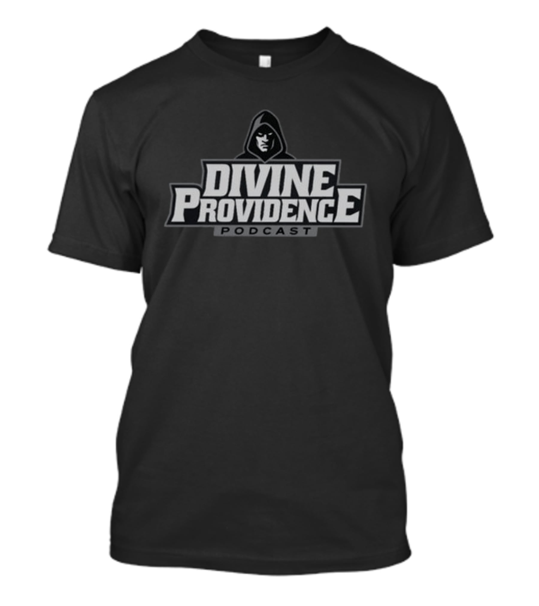Divine Providence Podcast Emblem With Hooded Figure T-Shirt
