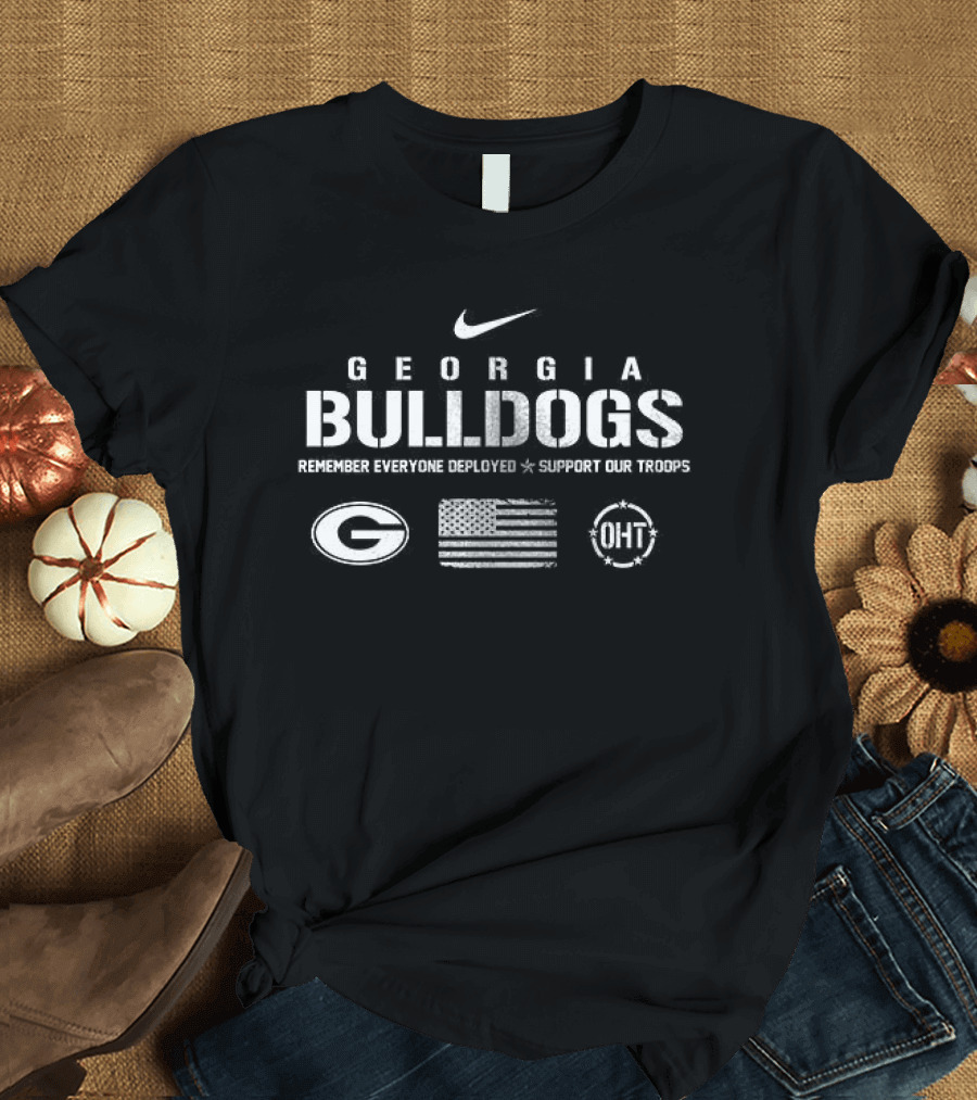 Georgia Bulldogs Remember Everyone Deployed Support Our Troops Nike T-Shirt