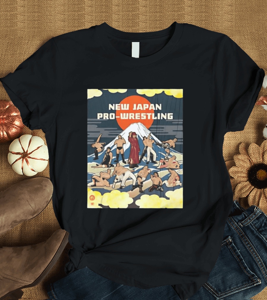 New Japan Pro Wrestling Wrestlers Mount Fuji T-Shirt