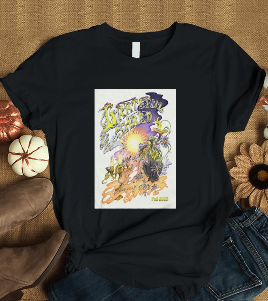 Grateful Shred Fall 2026 Psychedelic Sunflowers And Mushrooms Tour T-Shirt