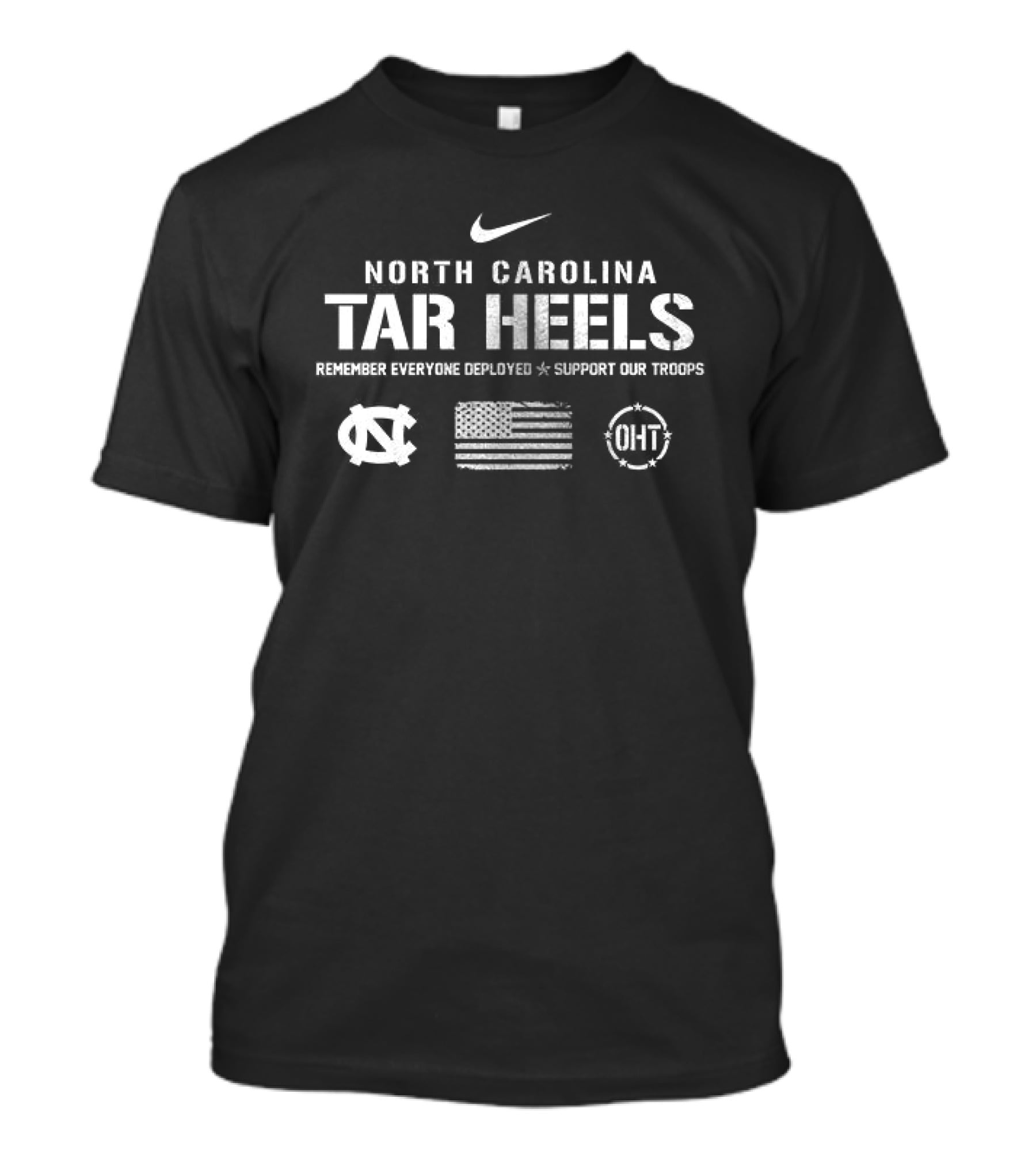 North Carolina Tar Heels Remember Everyone Deployed Support Our Troops Nike T-Shirt