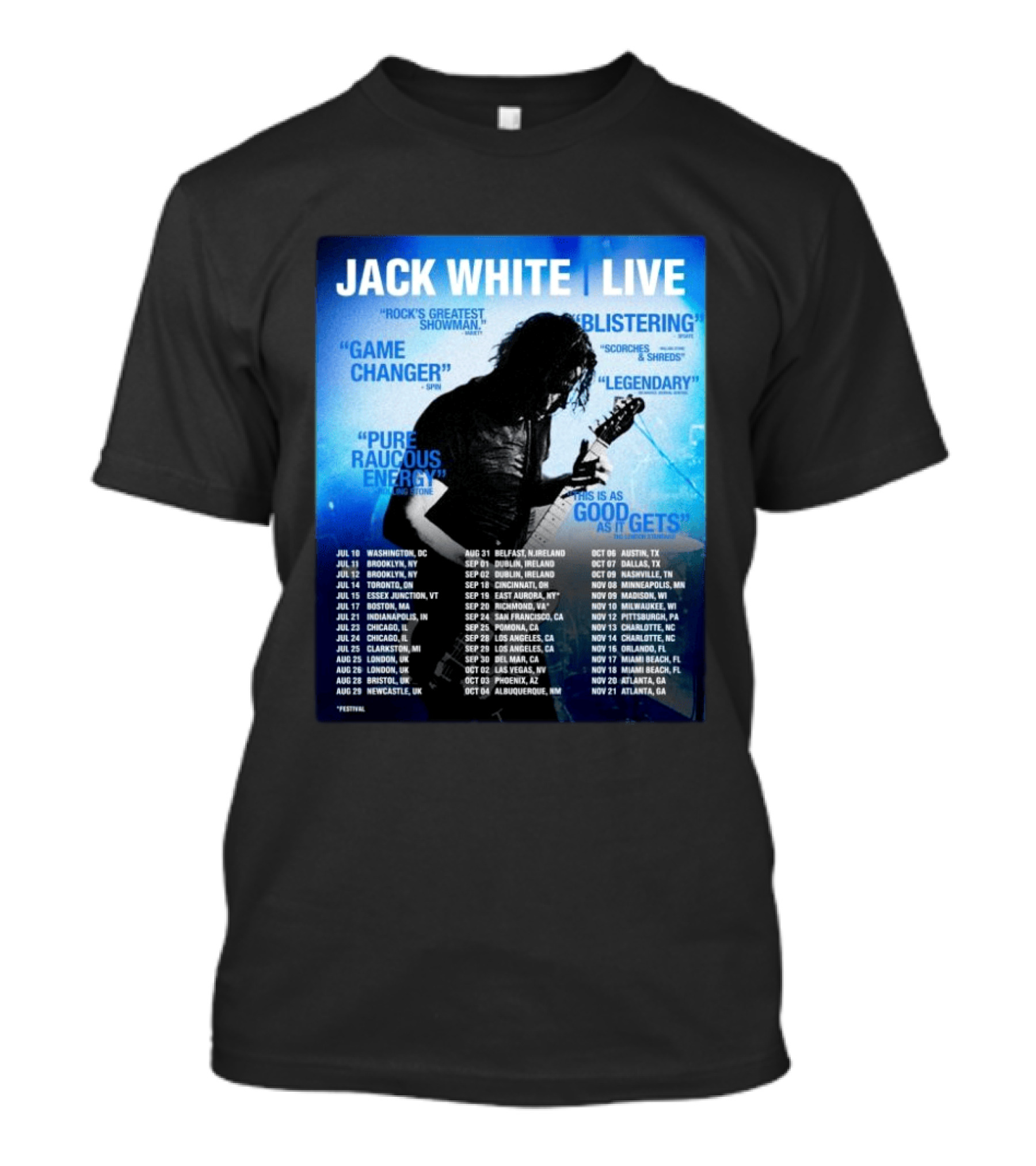 Jack White Live 2026 North America UK Ireland Tour Dates Washington DC Kickoff T-Shirt
