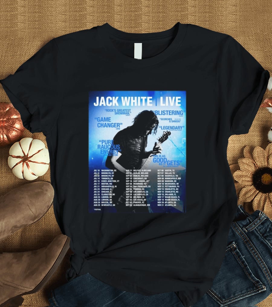 Jack White Live 2026 North America UK Ireland Tour Dates Washington DC Kickoff T-Shirt