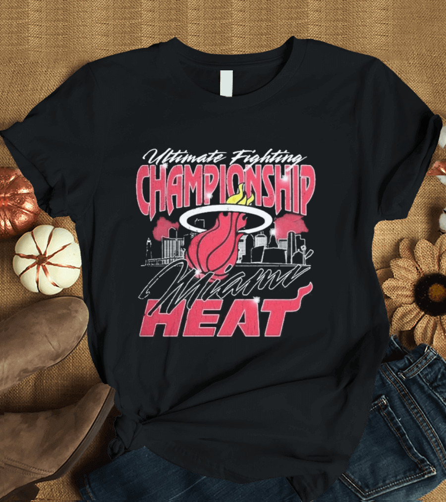 Ultimate Fighting Championship Crossover Miami Heat UFC 327 Kaseya Center T-Shirt