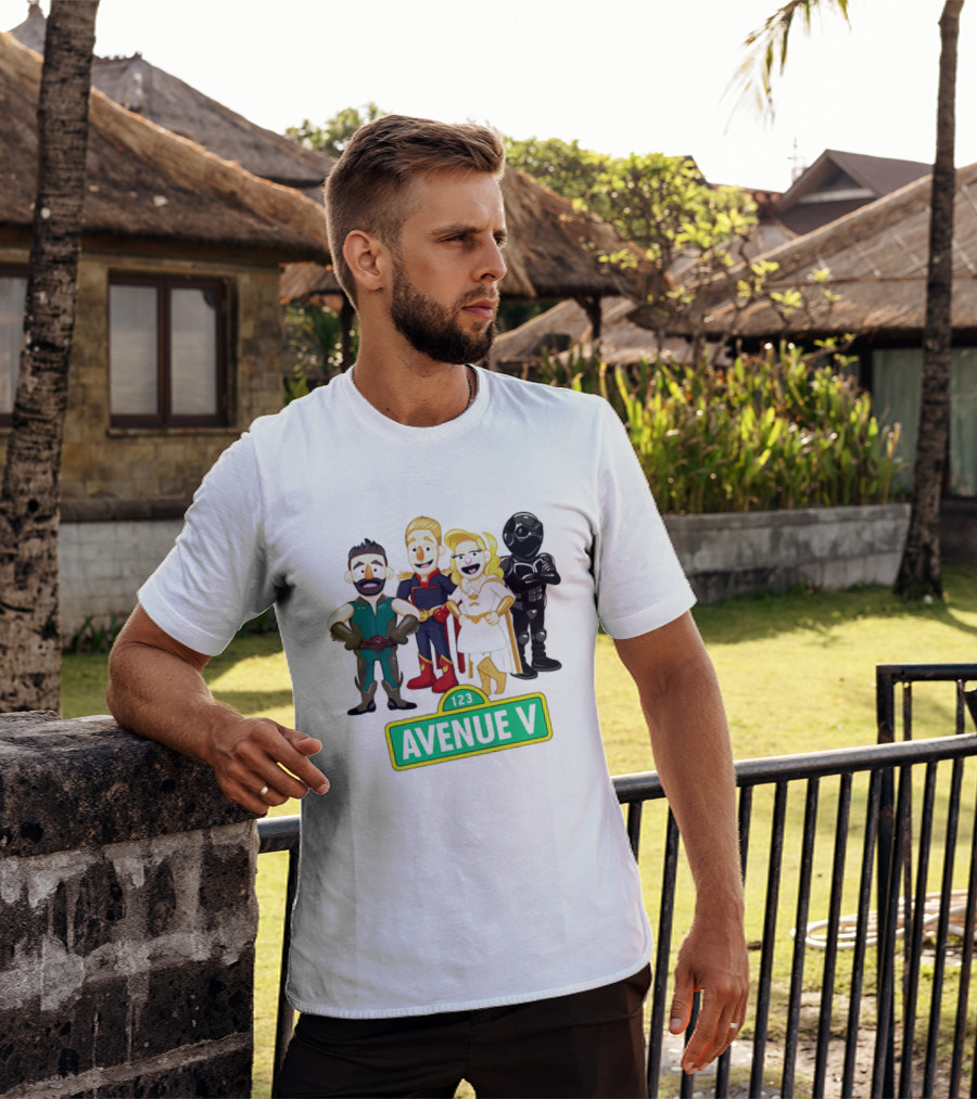 123 Avenue V Cartoon Characters Crossover Ensemble T-Shirt