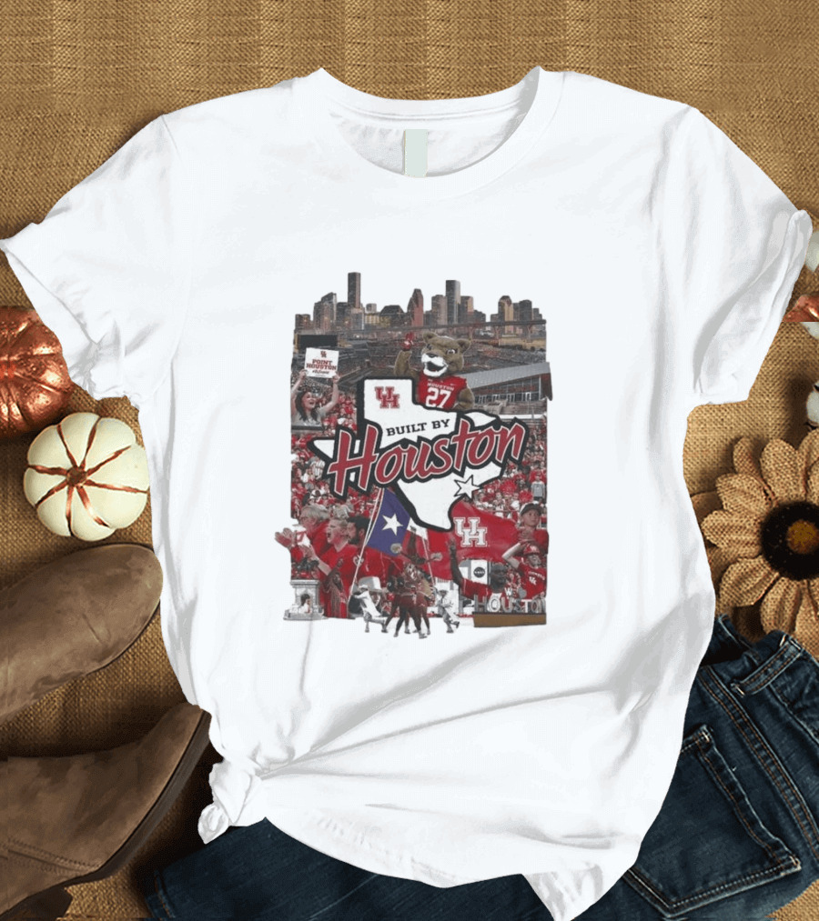 University Of Houston Cougar Pride Built By Houston Athletics City Skyline T-Shirt