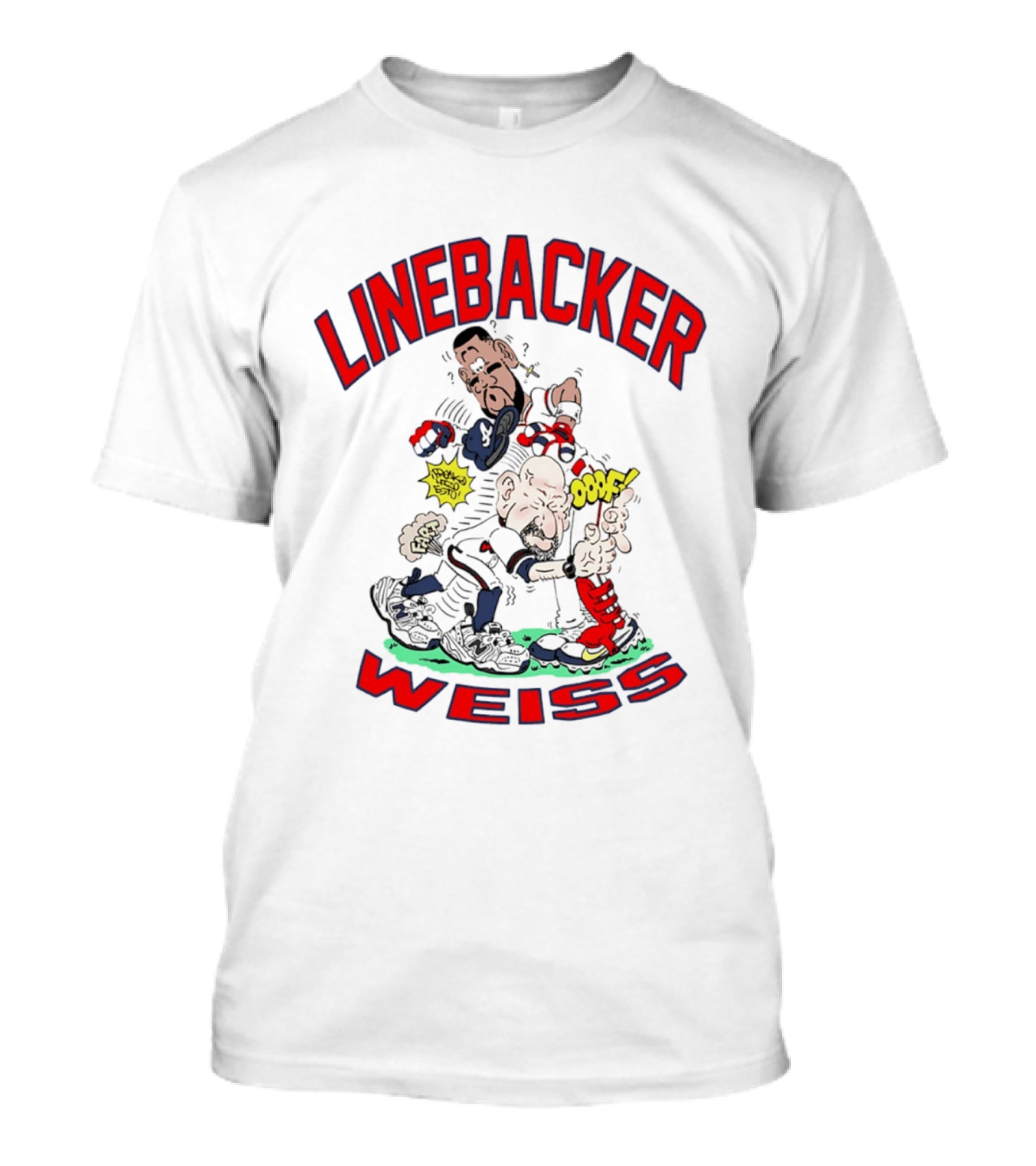 Linebacker Weiss Walt Weiss Caricature Comic Style Action T-Shirt