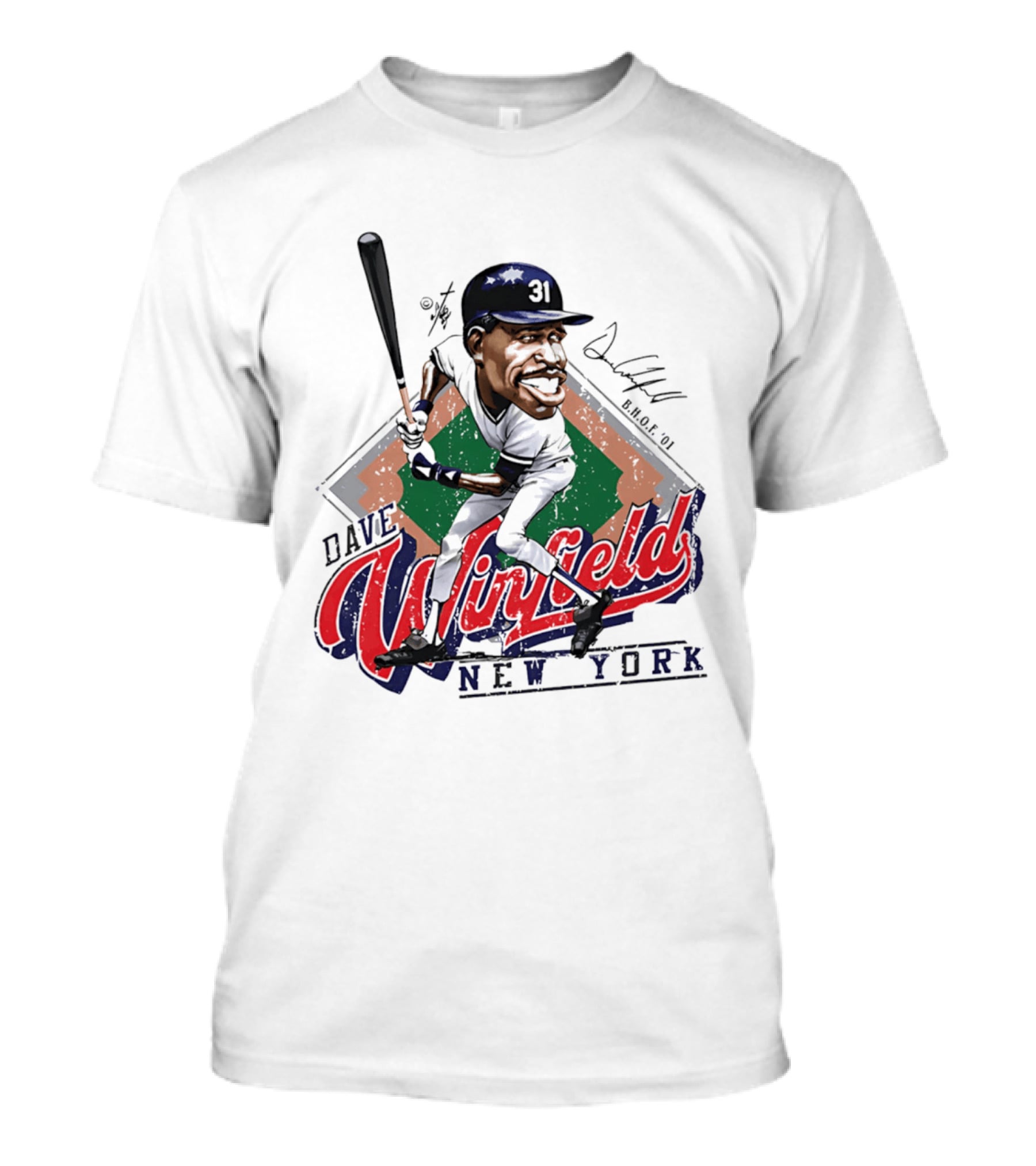 Dave Winfield New York Yankees Bruce Stark Collection Caricature MLB H.O.F. 2001 T-Shirt
