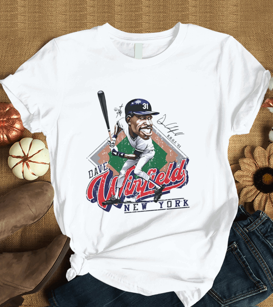 Dave Winfield New York Yankees Bruce Stark Collection Caricature MLB H.O.F. 2001 T-Shirt