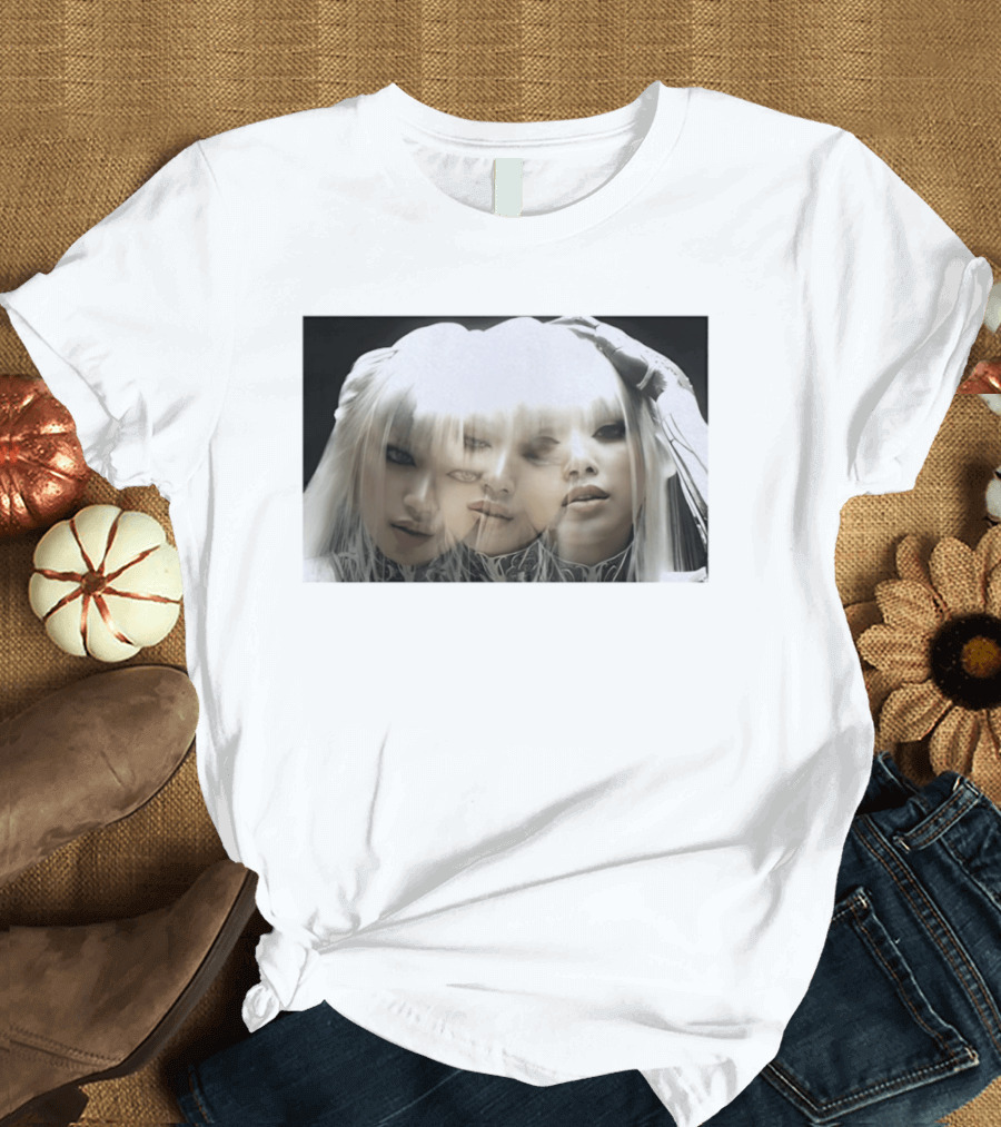 Lisa Bad Angel Gothic Aesthetic Triple Exposure Faces T-Shirt