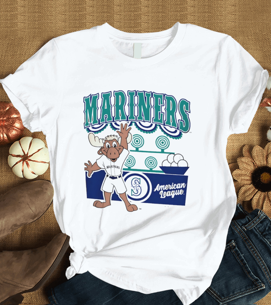 Seattle Mariners Moose Mascot American League 2026 Step Back Up T-Shirt