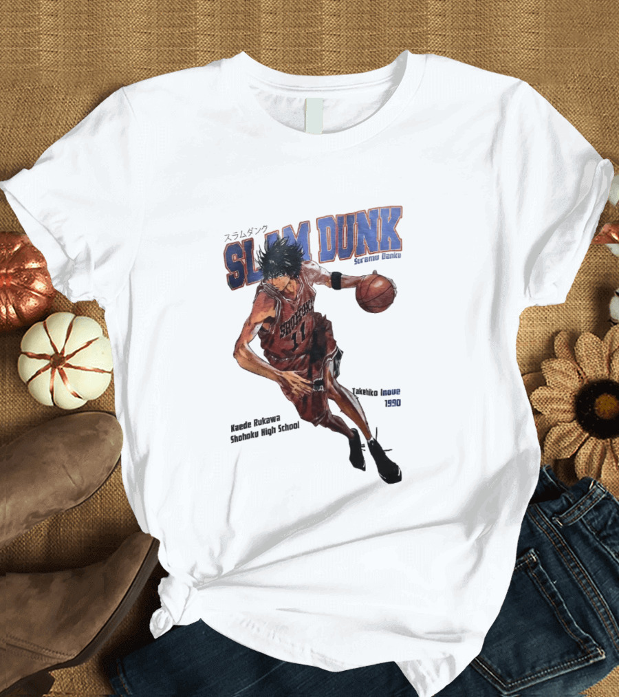 Slam Dunk Kaede Rukawa Shohoku High School Basketball Anime Character Japan T-Shirt