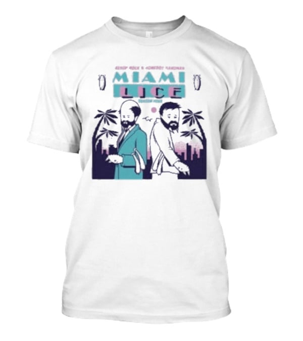 Aesop Rock Homeboy Sandman Miami Lice Retro Palm Trees 80s T-Shirt