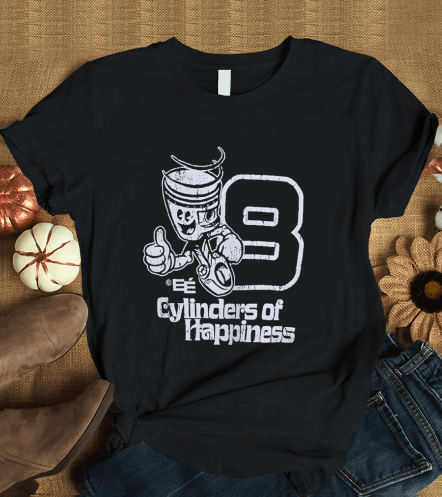 8 Cylinders Of Happiness Emoji Character Thumbs Up T-Shirt