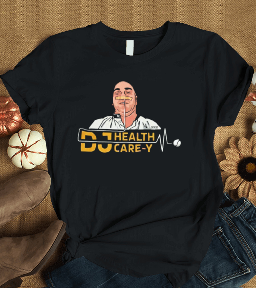 DJ Health Care Y With Medical Face Mask And Stethoscope Line T-Shirt