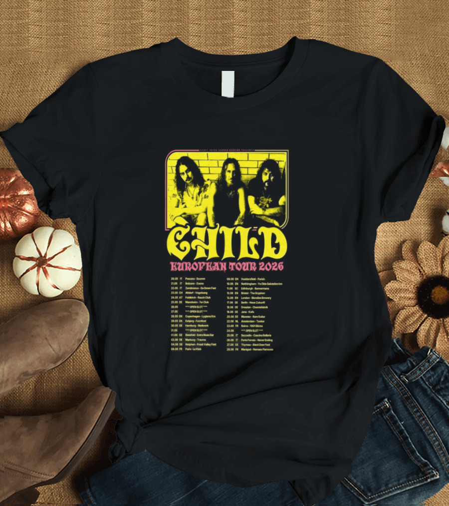 Child Europe Tour 2026 Concert Dates And Locations T-Shirt