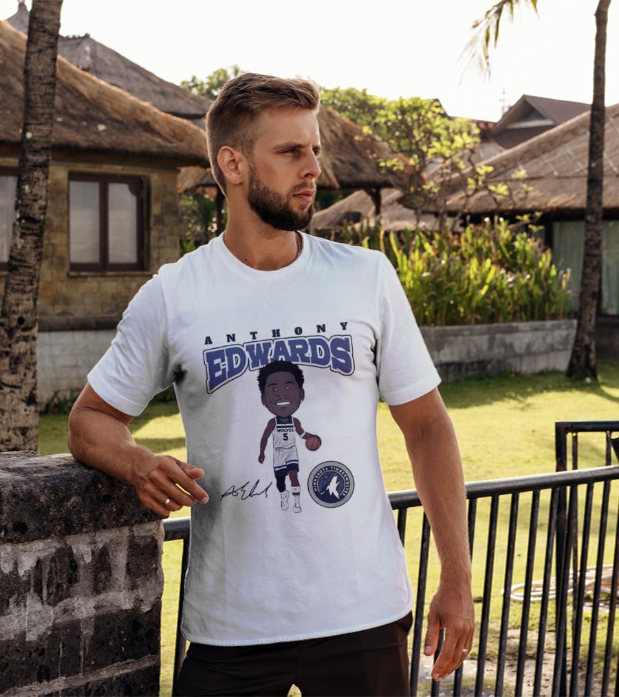 Anthony Edwards Minnesota Timberwolves NBA Hardwood Comic T-Shirt