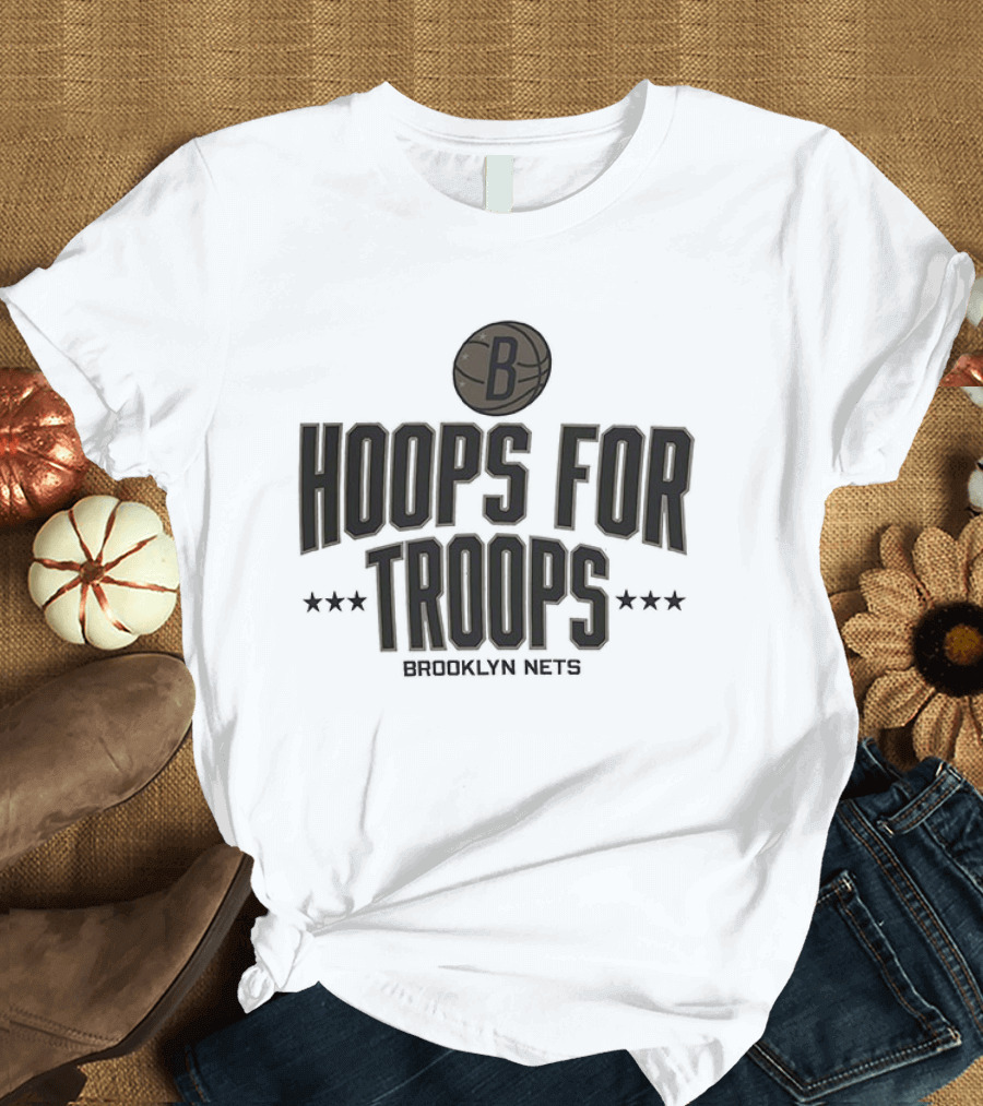 Brooklyn Nets Hoops For Troops 2025 NBA Basketball Event T-Shirt