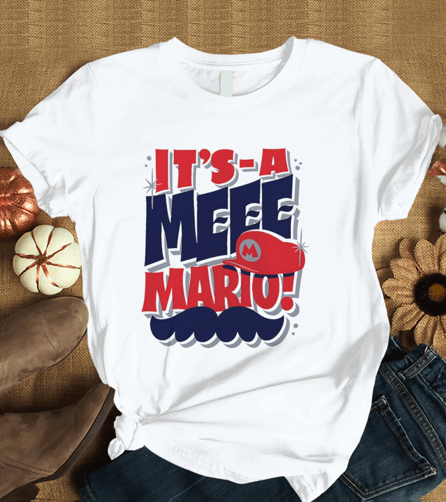 It's A Meee Mario M Moustache Cap T-Shirt