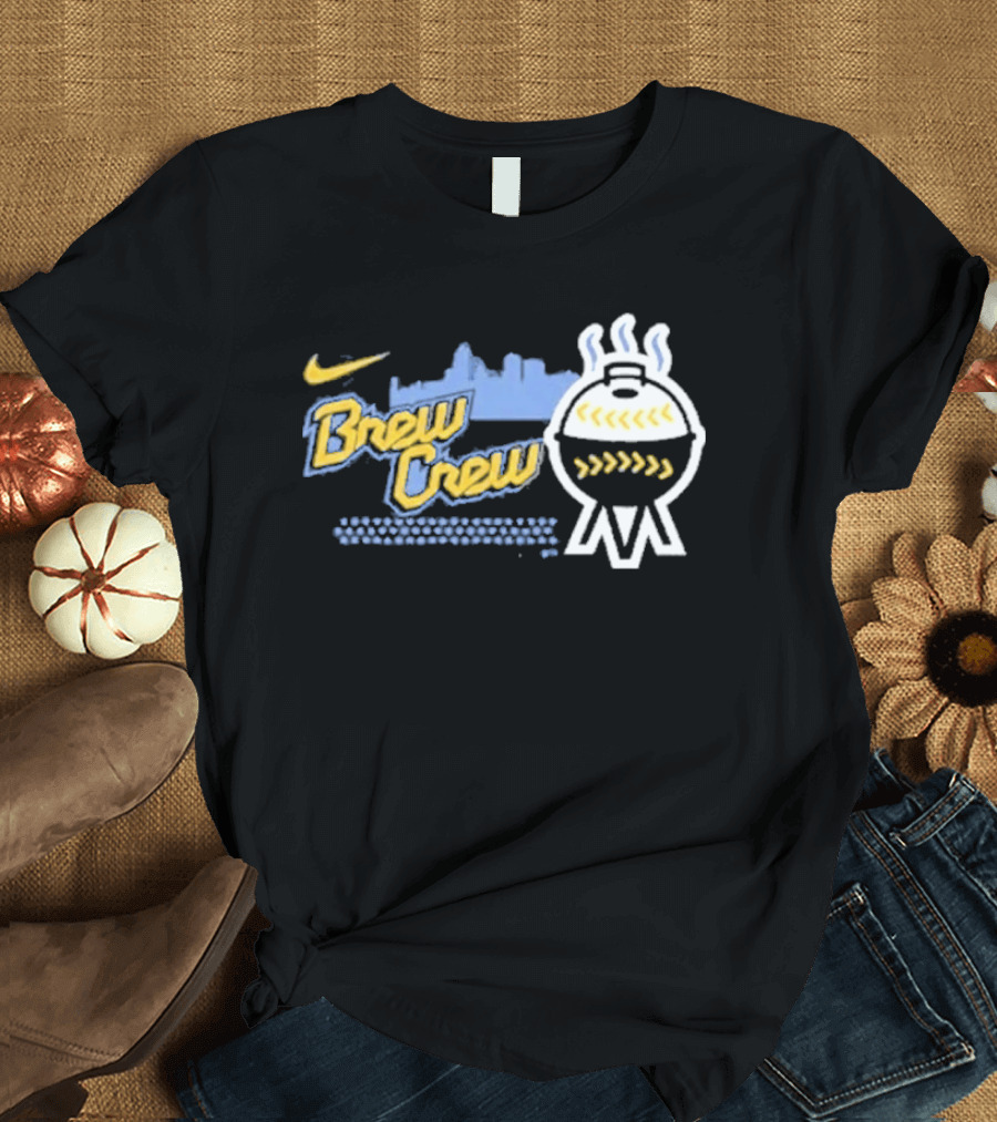 Milwaukee Brewers Brew Crew Nike Skyline BBQ Baseball T-Shirt